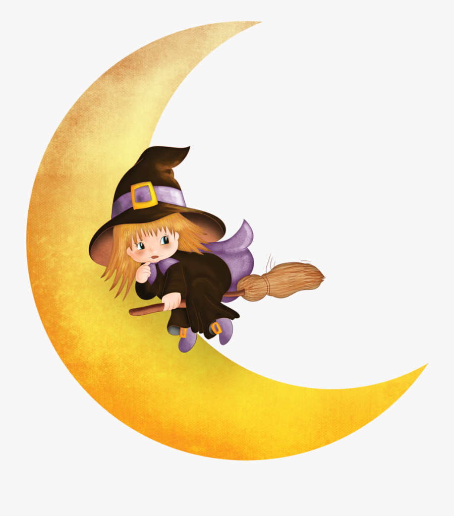 Witches Clipart Witch Moon - Witch On The Moon, Transparent Clipart