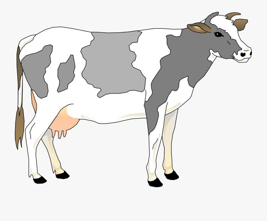 Cow Clip Art Free Microsoft Christmas - Grey And White Cow, Transparent Clipart