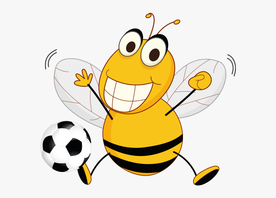 Football Bee Clipart - Bee Active, Transparent Clipart