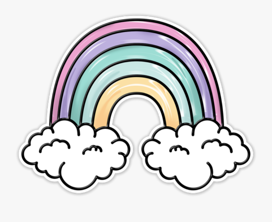 Rainbow Cute Pastel Tumblr Aesthetic Patch - Aesthetic Rainbow Clipart, Transparent Clipart