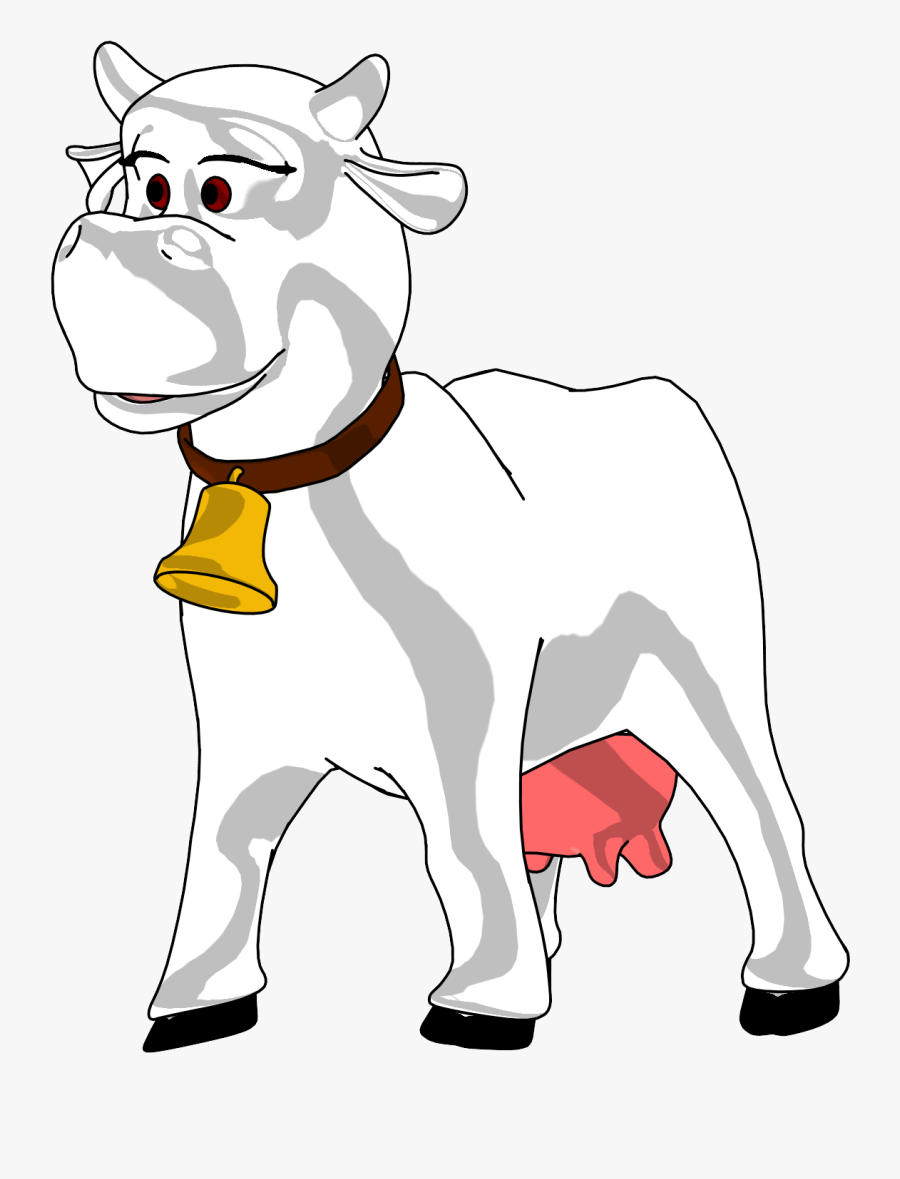 Girl Cartoon Cow Clipart Picture - Vaca Y Cabra Animado, Transparent Clipart