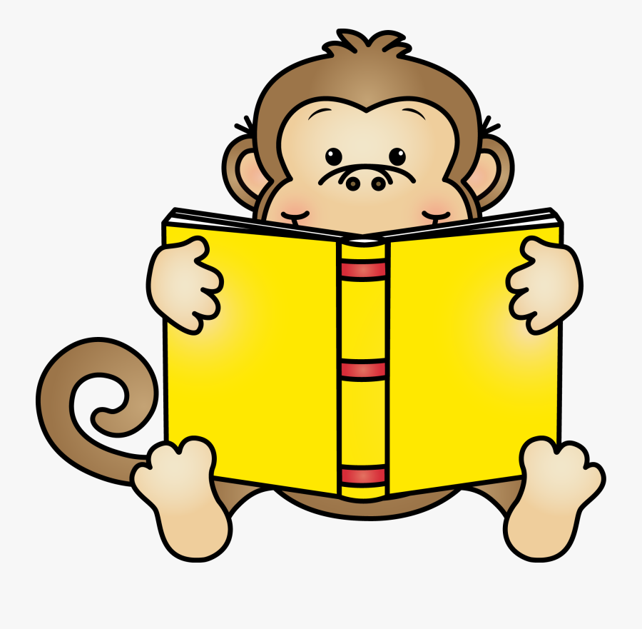 Clip Art Monkey Reading Clipart - Monkey Reading A Book Clipart, Transparent Clipart