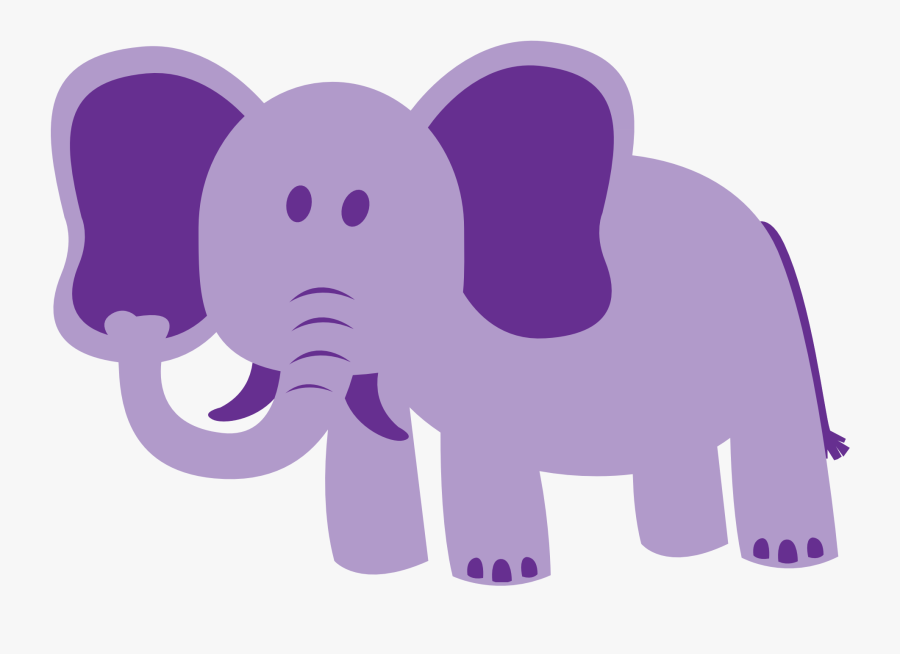 Purple Elephant Clipart - Colorful Animals Clipart, Transparent Clipart