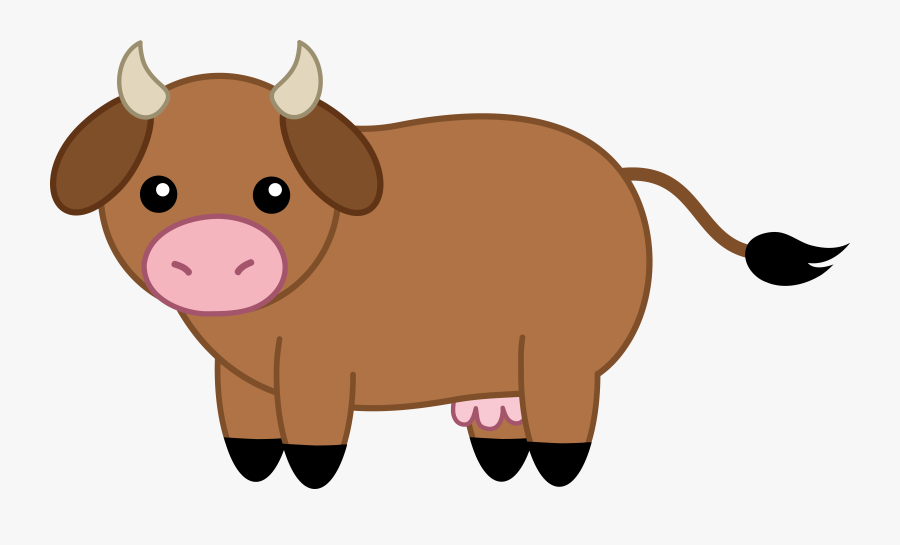 Transparent Cartoon Animal Png - Clip Art Brown Cow , Free Transparent