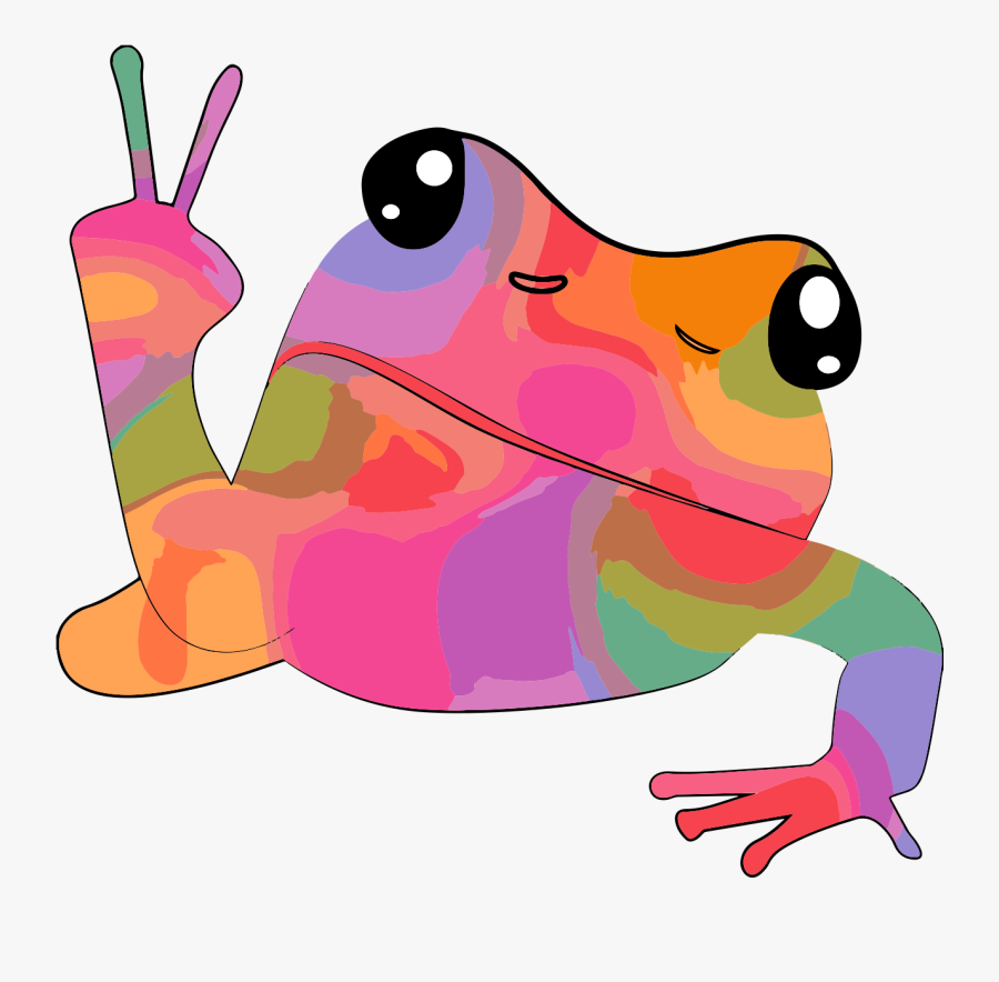 Psychedelic Tree Frog Purchase Design Here - Frog, Transparent Clipart
