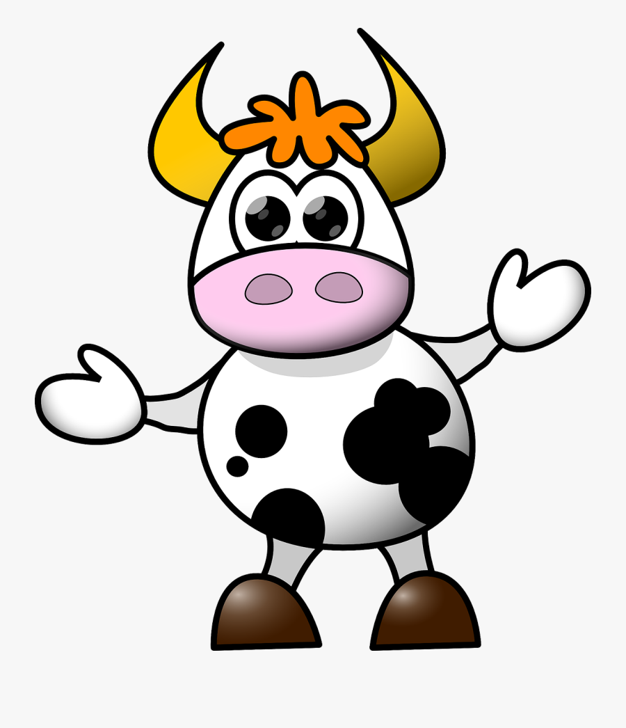 Cows Clip Art - Cartoon Cow, Transparent Clipart