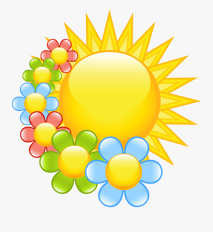 Free Spring Flowers Clipart - Spring Sunshine Clipart, Transparent Clipart