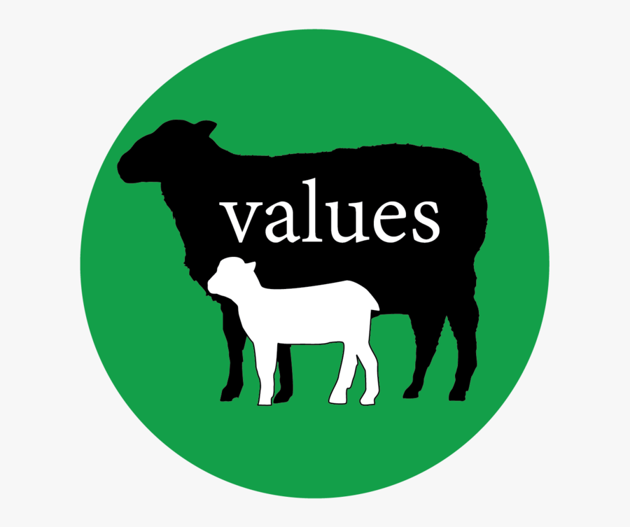 Sheep Logo Round Right Values - Dairy Cow, Transparent Clipart