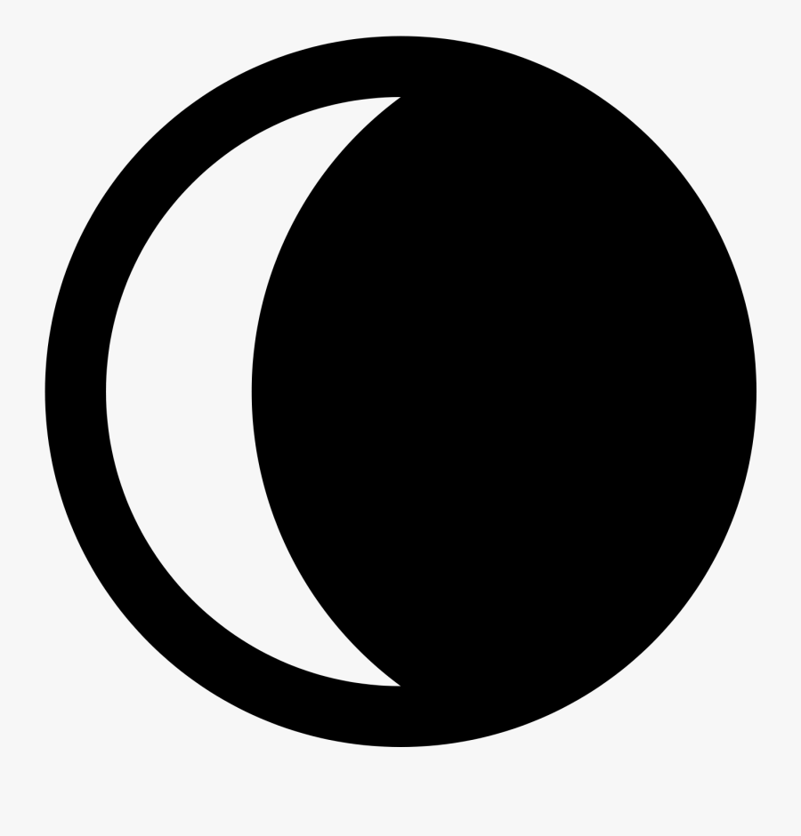 Waning Crescent Moon Symbol, Transparent Clipart
