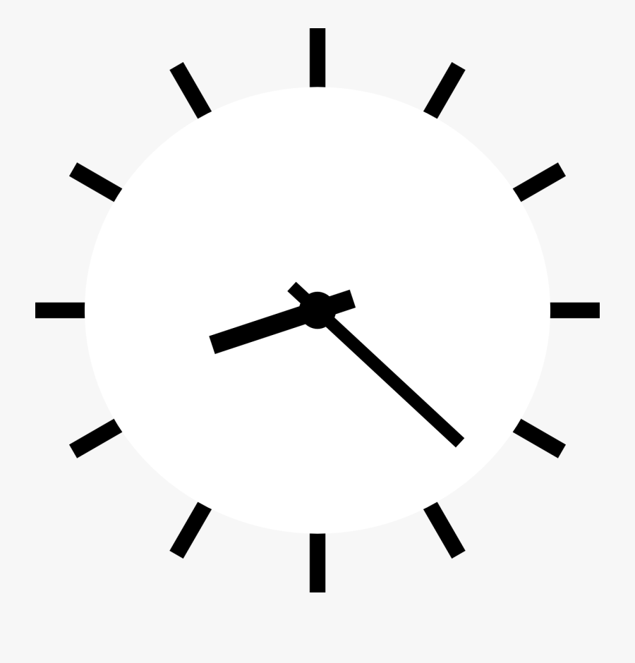 Clock - Clipart - Black - And - White - White Clock Vector Png, Transparent Clipart