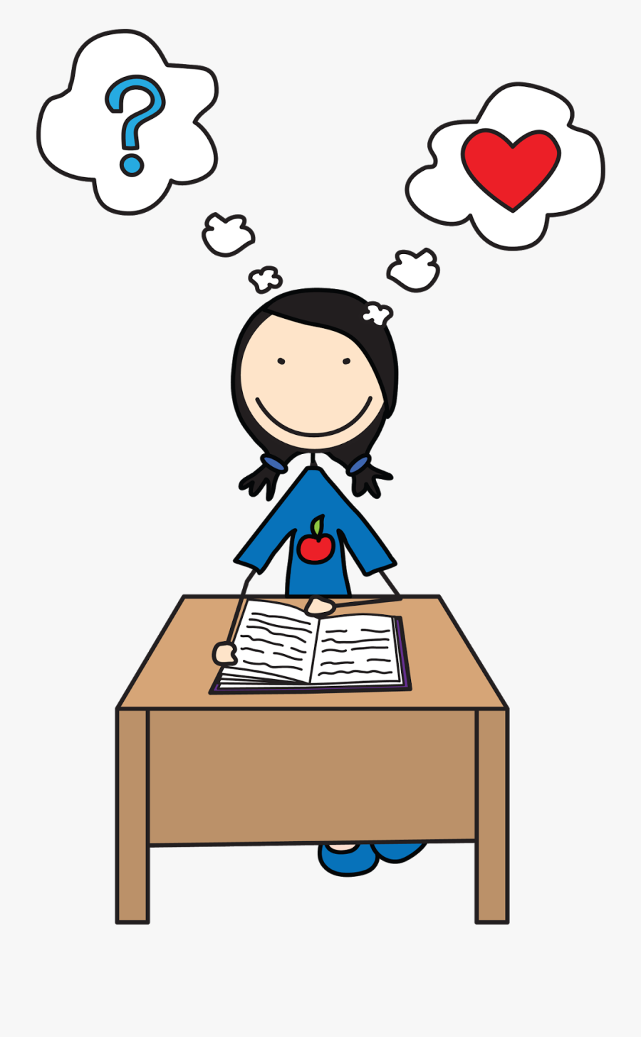 Adventures In Literacy Land - Child Thinking Clipart, Transparent Clipart