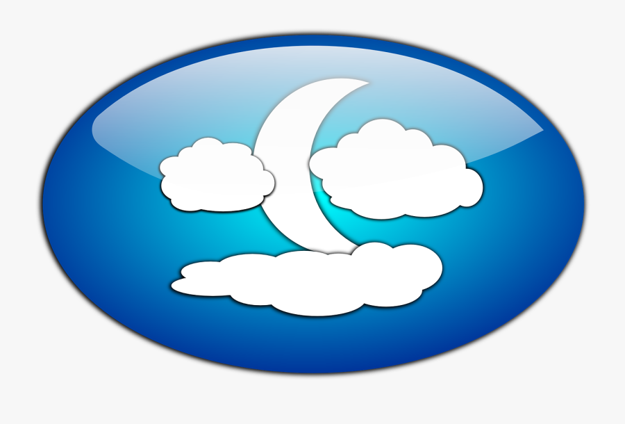 Moon - And - Clouds - Clipart - ภาพ พระจันทร์ ระบายสี, Transparent Clipart