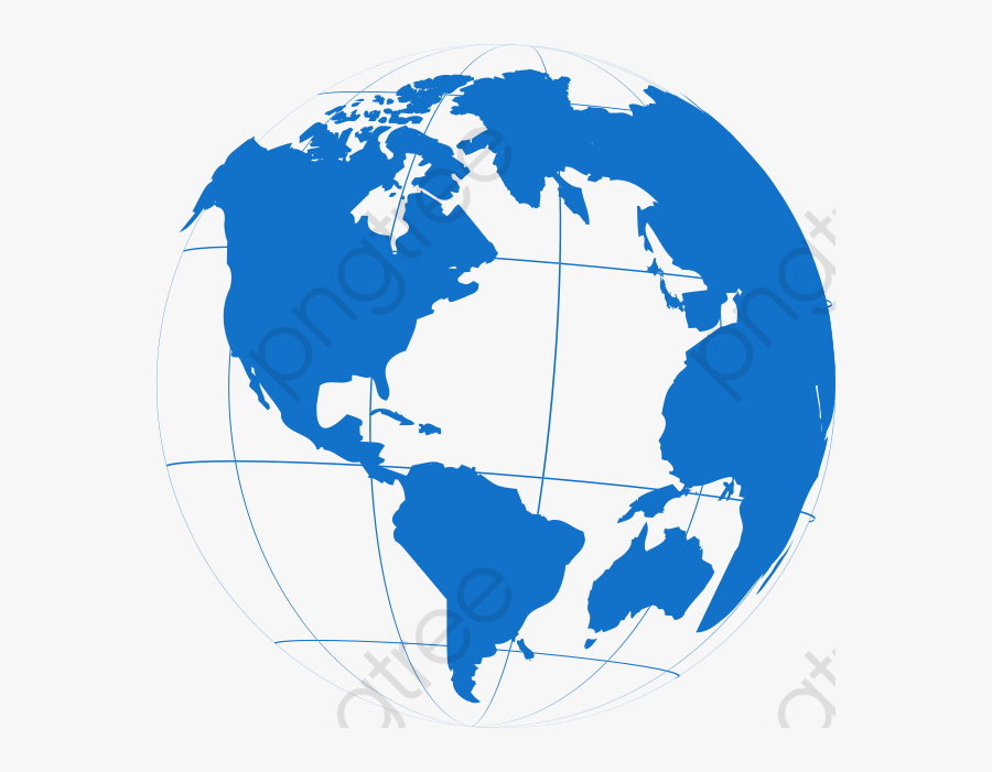 Blue Earth Science And Technology - World Map Flat Png, Transparent Clipart