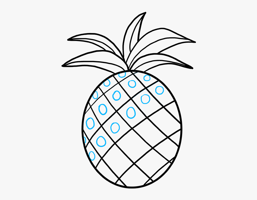How To Draw A Pineapple - Draw A Pineapple Easy Step, Transparent Clipart