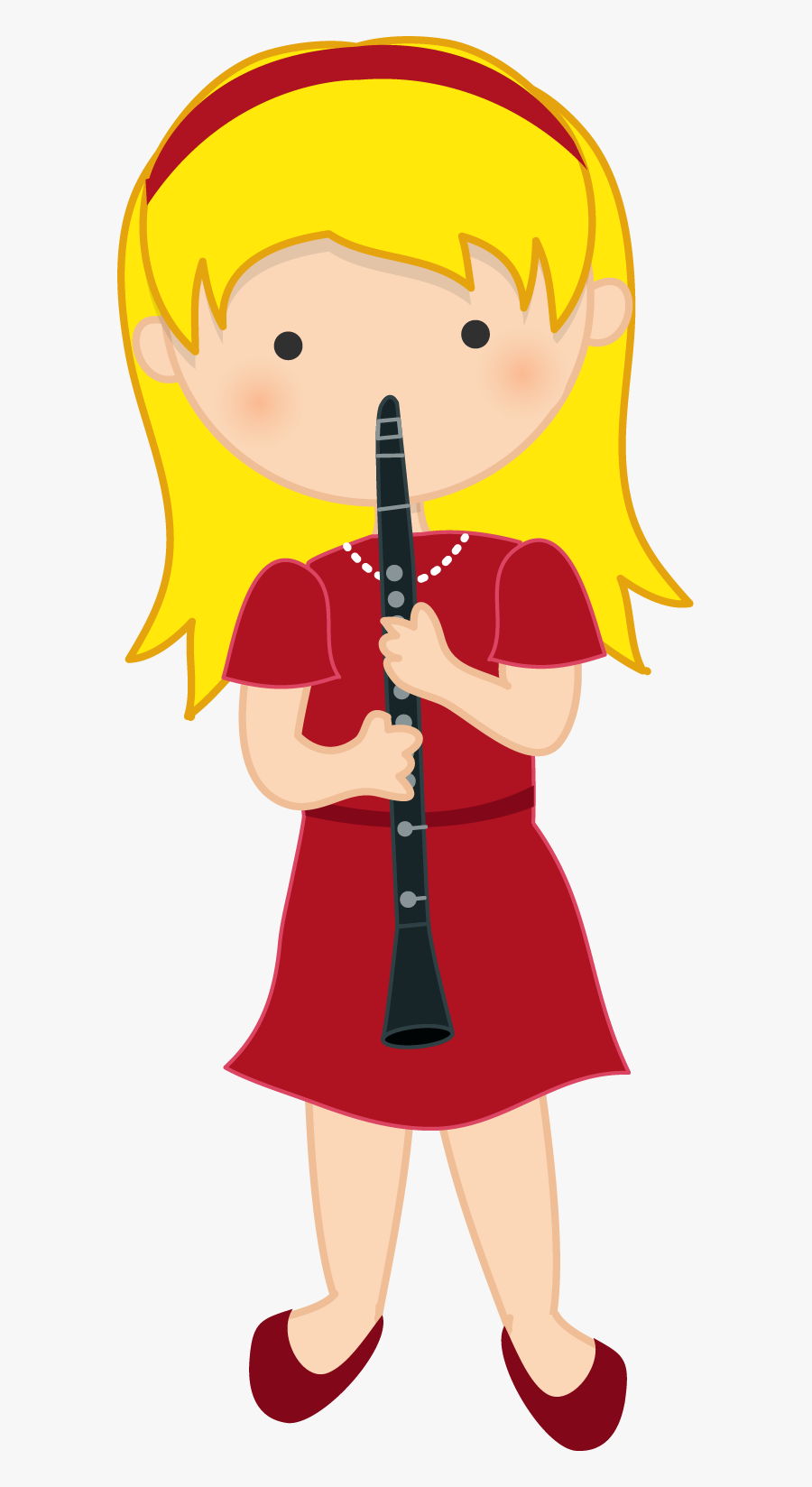 Girl Playing Clarinet Clipart, Transparent Clipart