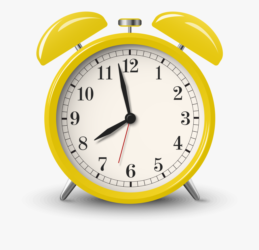 Transparent Clock Clipart Png - Yellow Alarm Clock Png, Transparent Clipart