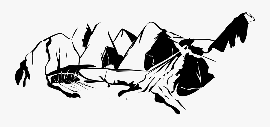 Black And White Mountain Range Download Free Commercial - Black And White Mountain Clip Art, Transparent Clipart