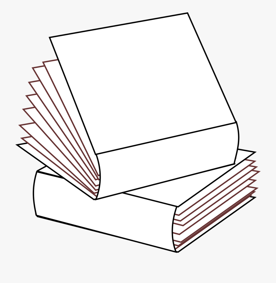 Stacked 2 Books No Colors Stacked Books Multiple Books - Book, Transparent Clipart