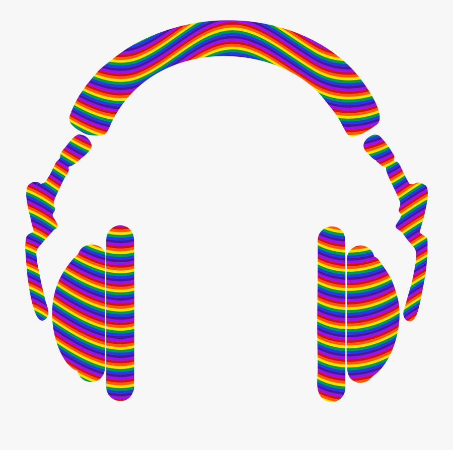 Transparent Half Rainbow Clipart - Headphone Clipart Free, Transparent Clipart