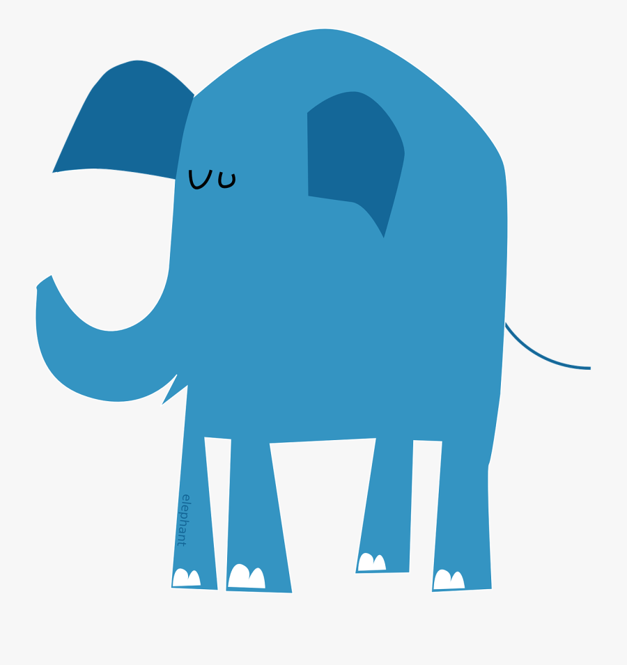 Php Elephant Clipart, Vector Clip Art Online, Royalty - Cartoon Blue Transparent Elephant, Transparent Clipart