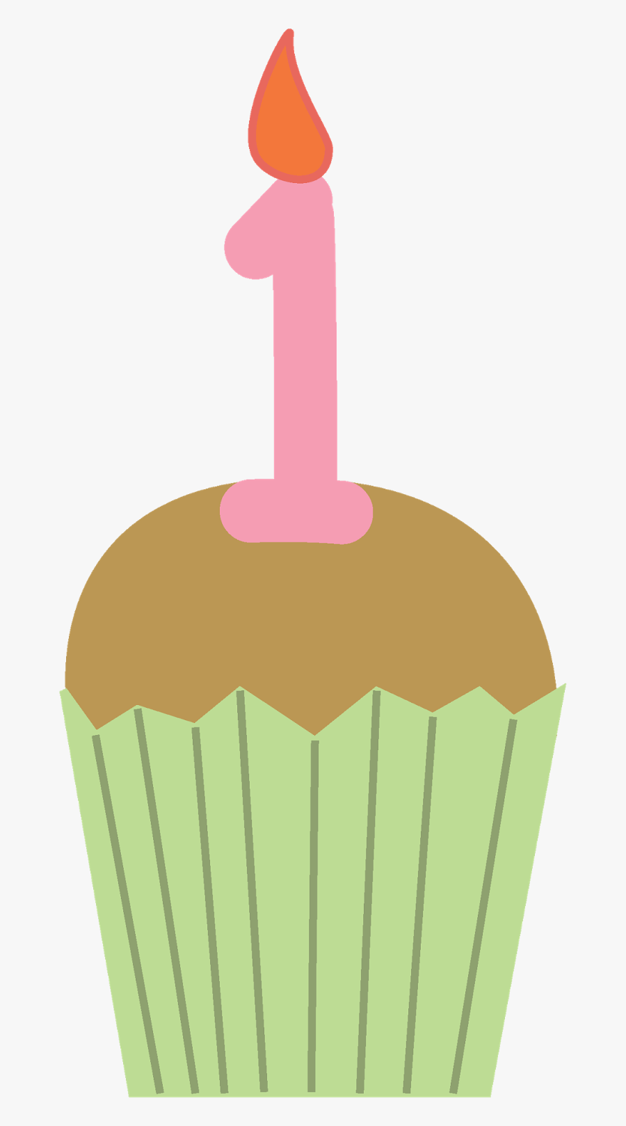 Birthday Cupcake Clipart - 1st Birthday Cupcake Png, Transparent Clipart