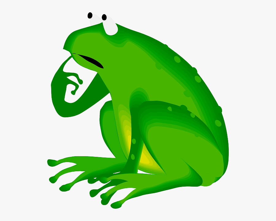 Frog Thinking, Transparent Clipart