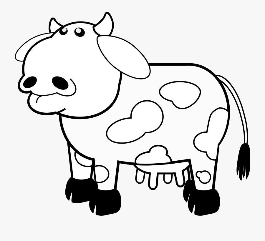 Cow Clipart Black And White Free Images - Black And White Clip Art Cow, Transparent Clipart