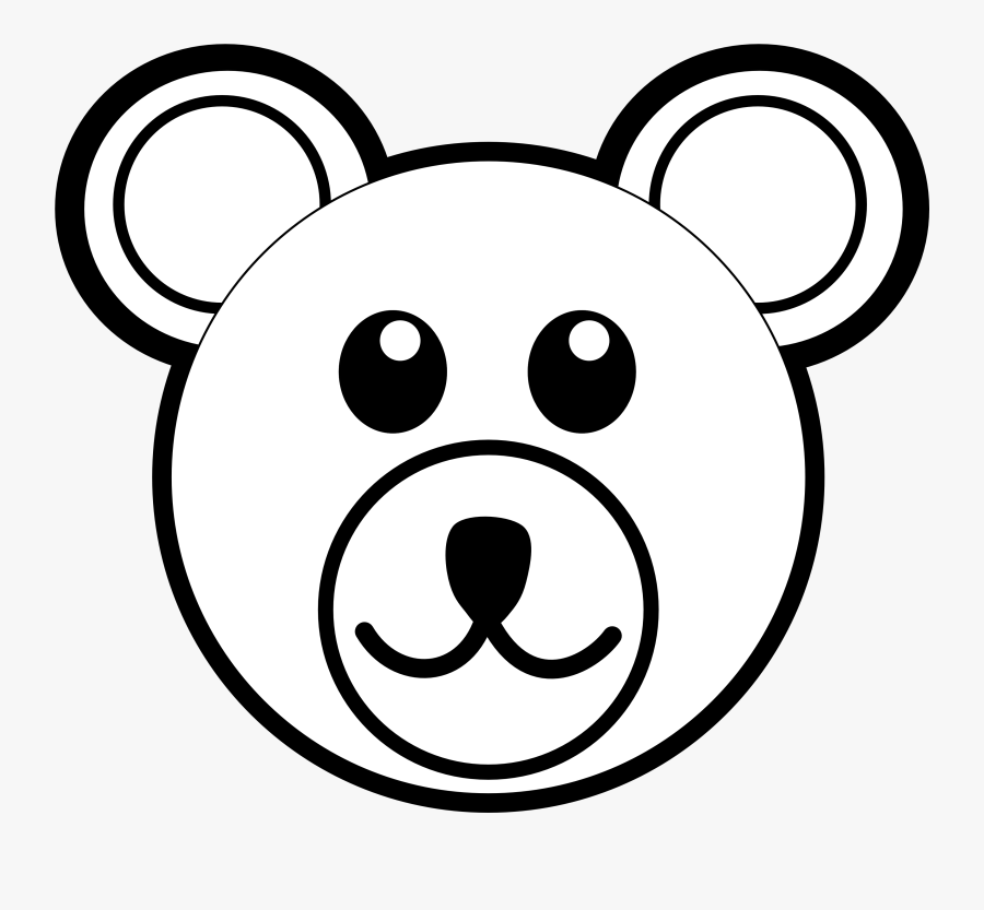Bear Face Clipart Black And White, Transparent Clipart