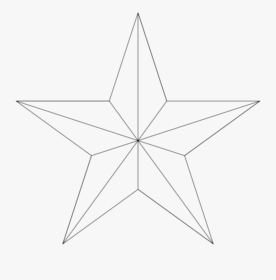 Pentagram Pizza - Line Art, Transparent Clipart