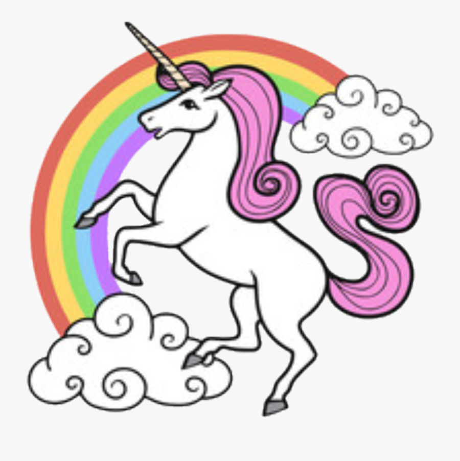 Rainbow Clipart Unicorn - Unicorn And Rainbow Cartoon, Transparent Clipart