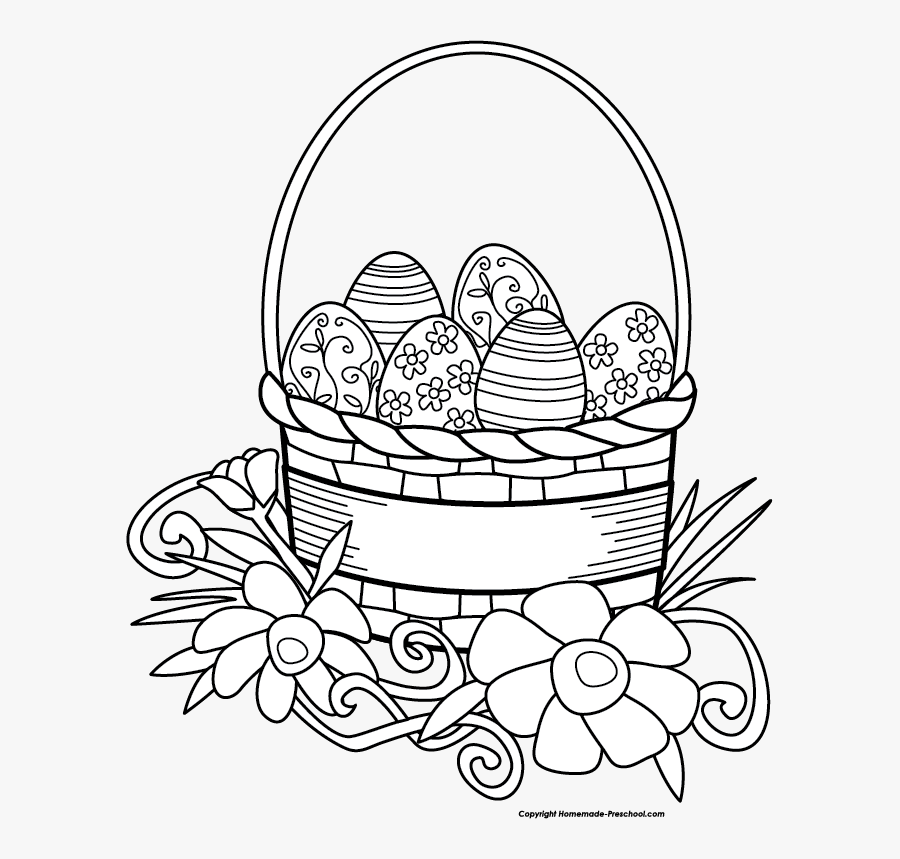 Easter Flowers Clipart Black And White - Easter Black And White Clipart, Transparent Clipart