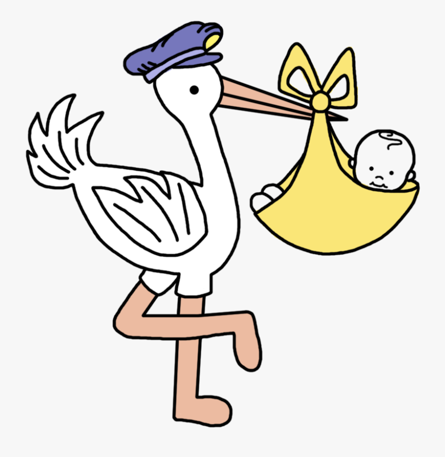 Stork Baby Clipart - Baby Arrival Stork Baby Announcement, Transparent Clipart