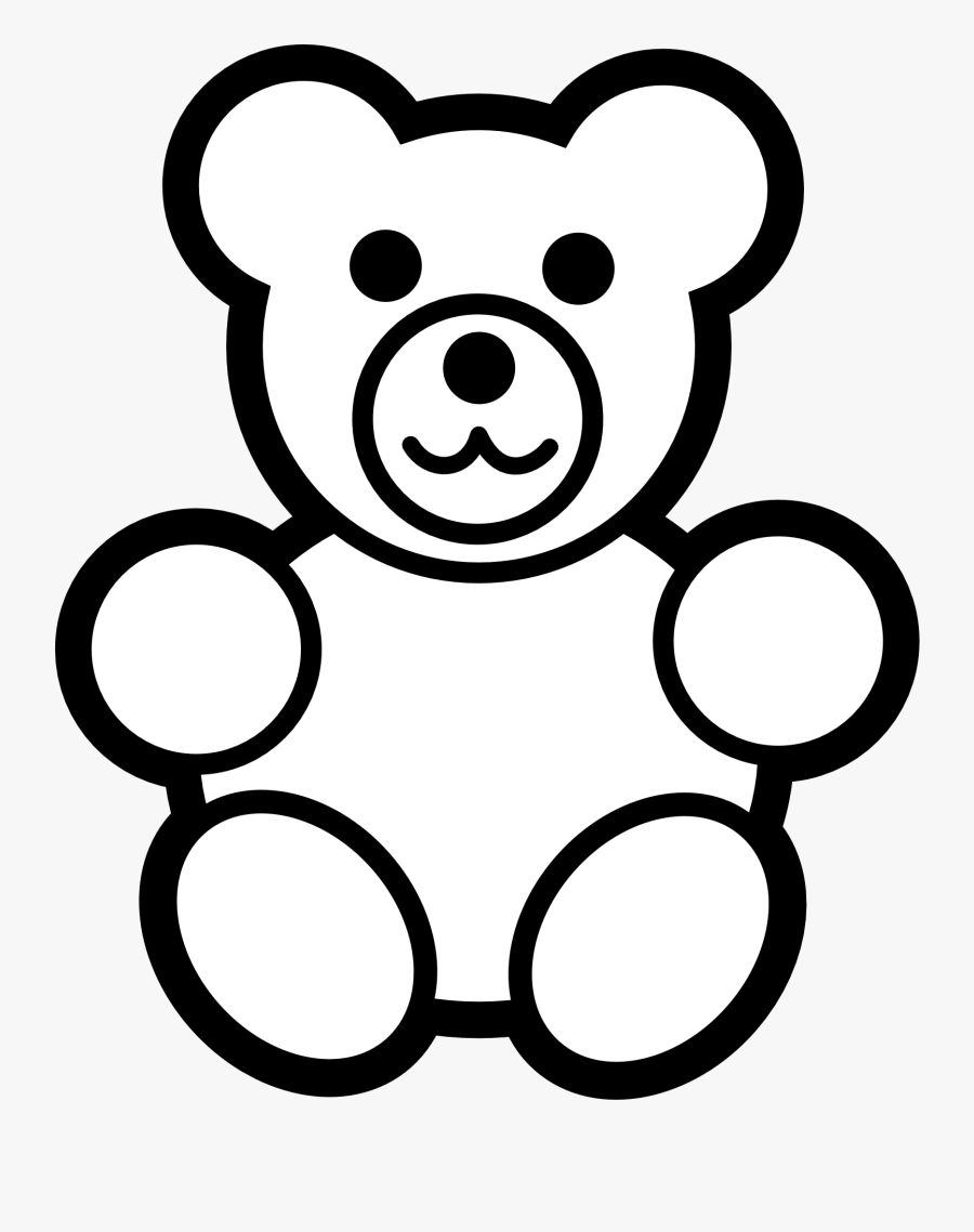 Teddy - Bear - Clipart - Black - And - White - Teddy Bear Coloring Sheet, Transparent Clipart