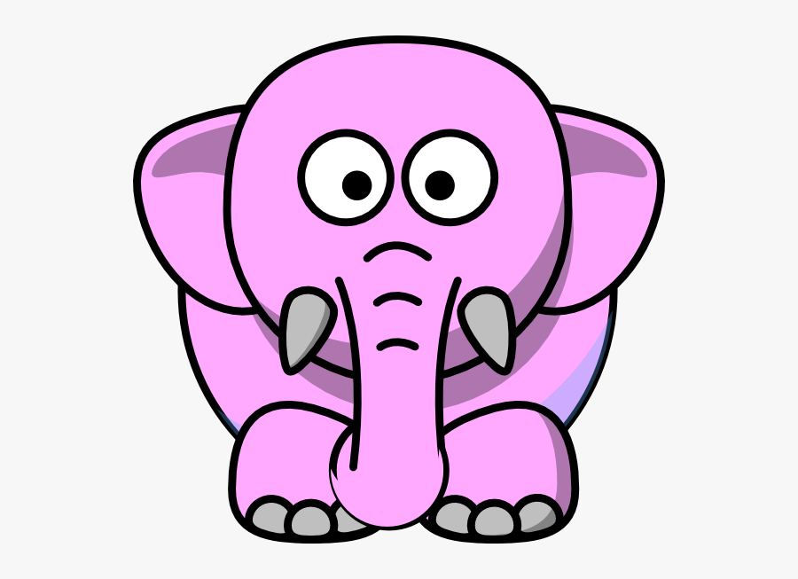 Cute - Elephant - Clipart - Elephant Cartoon Png Black And White, Transparent Clipart