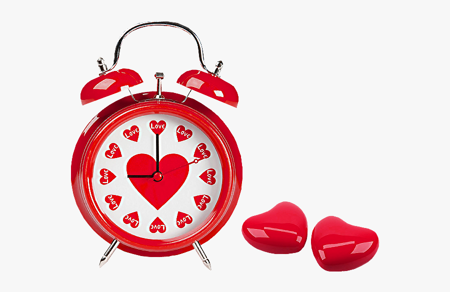 Heart Clock Clipart - Alarm Clock Love, Transparent Clipart