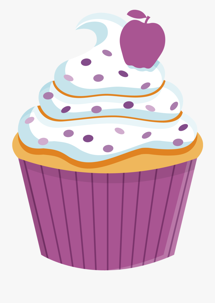 Rainbow Birthday Clipart - Transparent Background Cupcake Clipart, Transparent Clipart