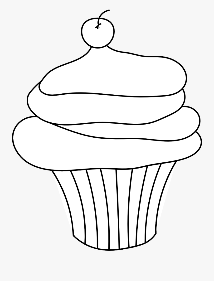 Cupcake Black And White Cupcake Outline Clipart Black - Cupcake Clipart Black And White Transparent, Transparent Clipart