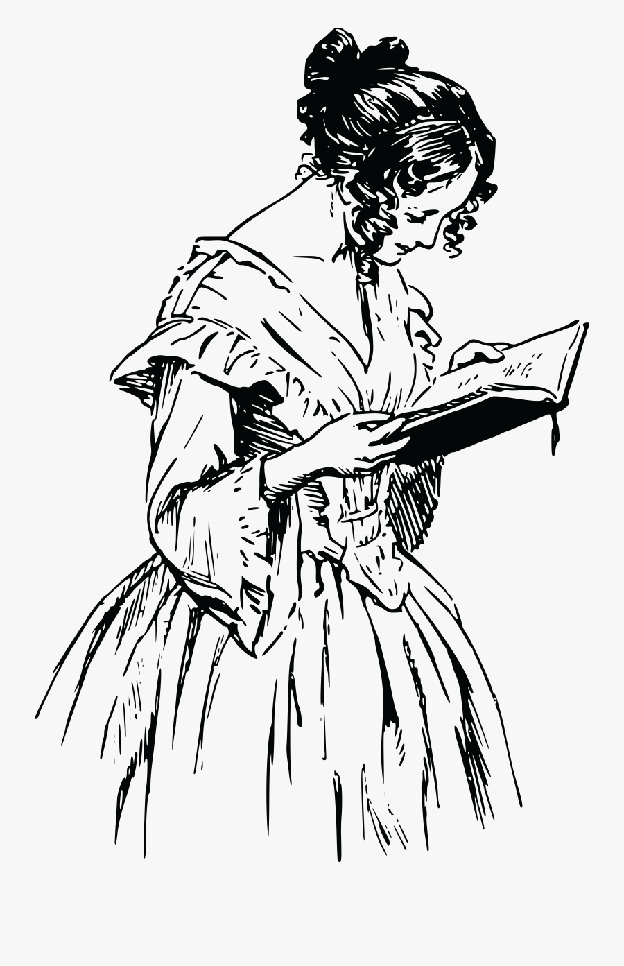 Free Clipart Of A Vintage Woman Reading - Pride And Prejudice Clipart, Transparent Clipart