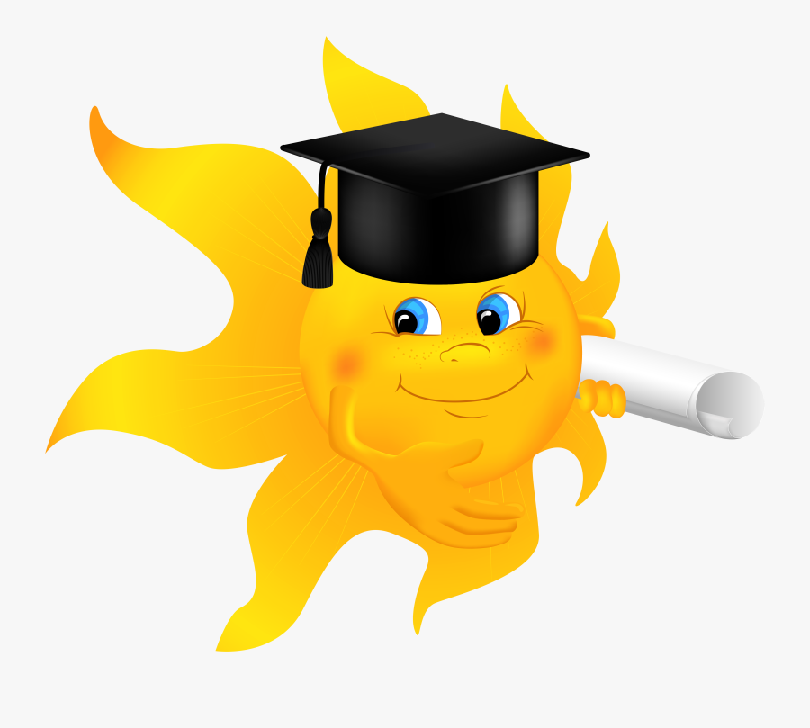 School Clipart, High Quality Images, Clipart Images, - Sun With Graduation Cap, Transparent Clipart