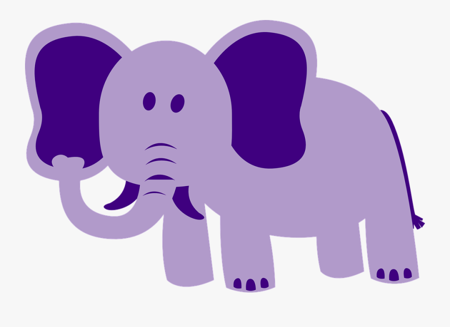 Elephants Clipart Simple - Purple Elephant Clipart, Transparent Clipart