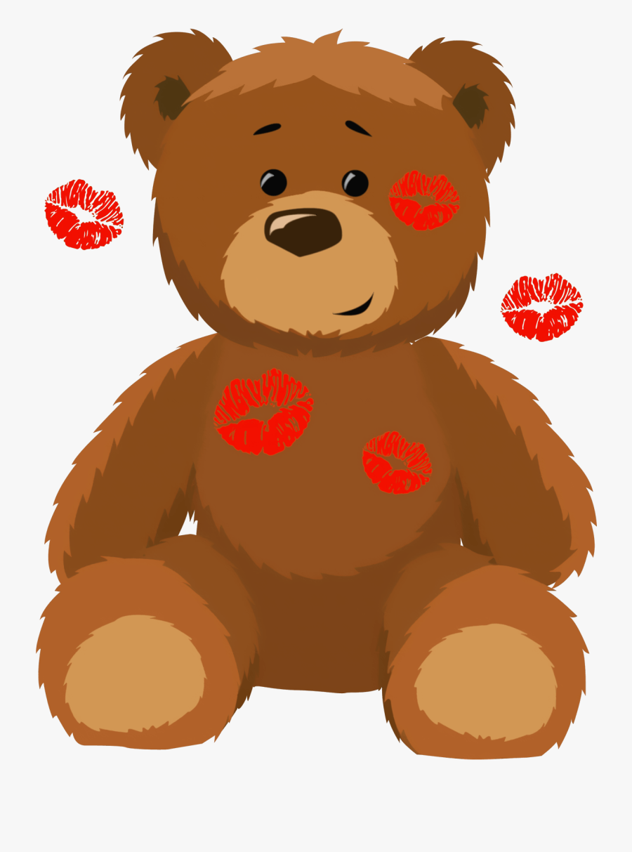 Cute Bear With Kisses Png Clipart Picture Clip Art - Transparent Background Teddy Bear Clipart, Transparent Clipart