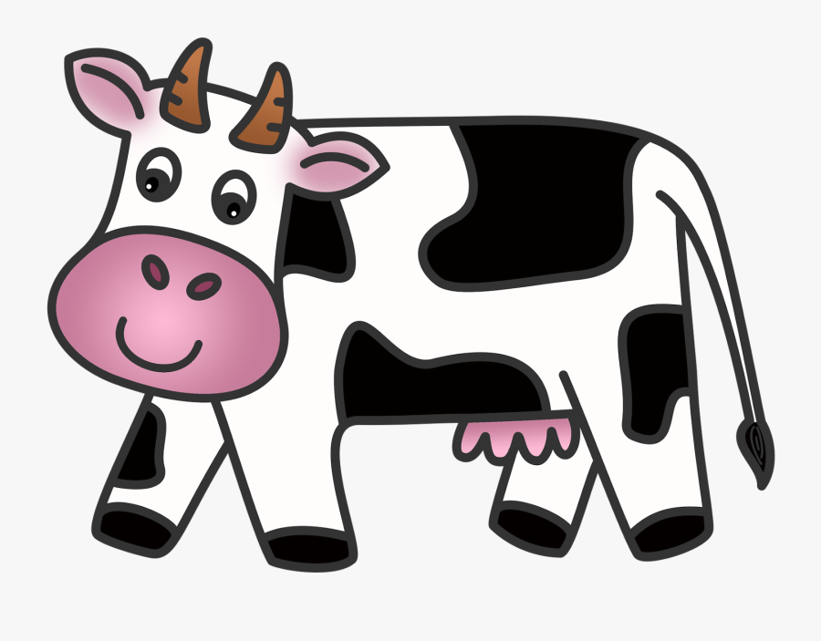 Animated Dairy Cow Clipart - Cartoon, Transparent Clipart