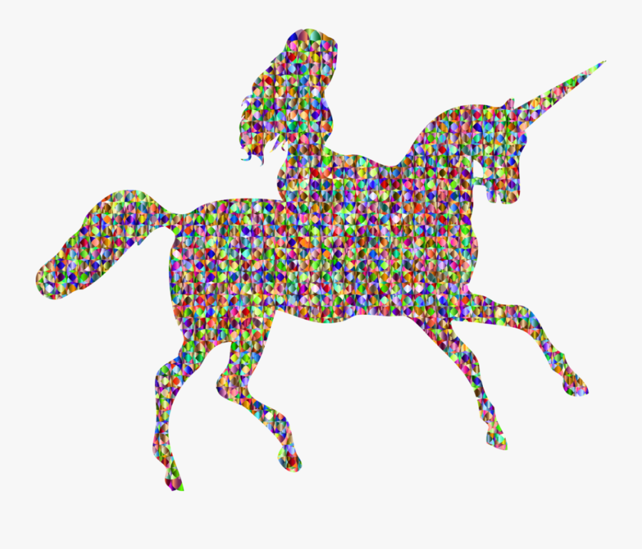 Art,horse Like Mammal,horse - Woman On Unicorn Silhouette, Transparent Clipart