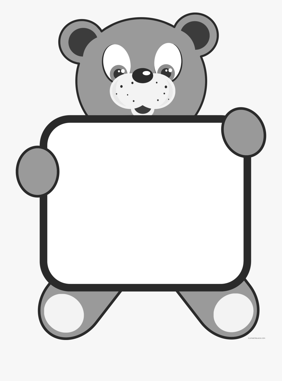 Teddy Bear Animal Free Black White Clipart Images Clipartblack - Black And White Bear Clipart, Transparent Clipart