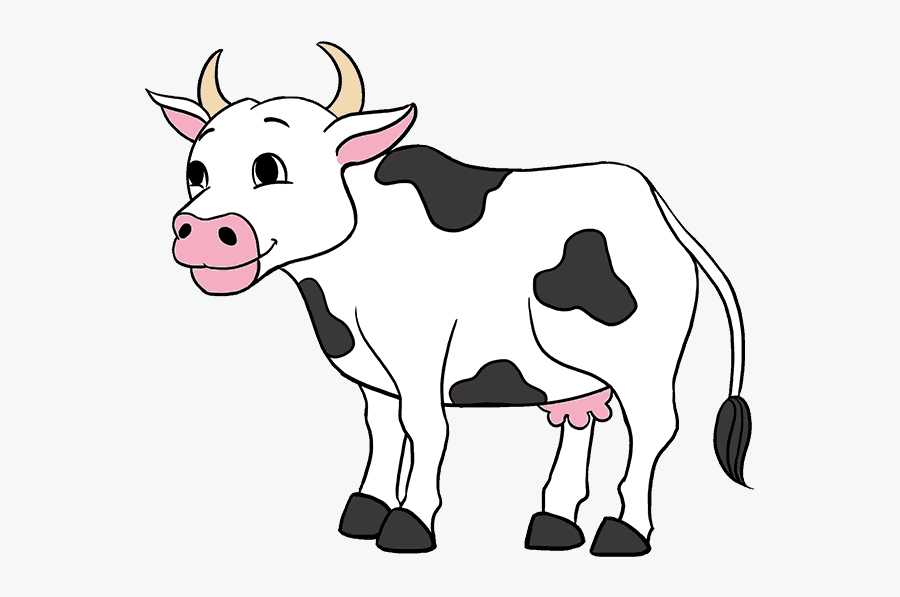 Cows Clipart Easy - Easy Cute Cow Drawing, Transparent Clipart