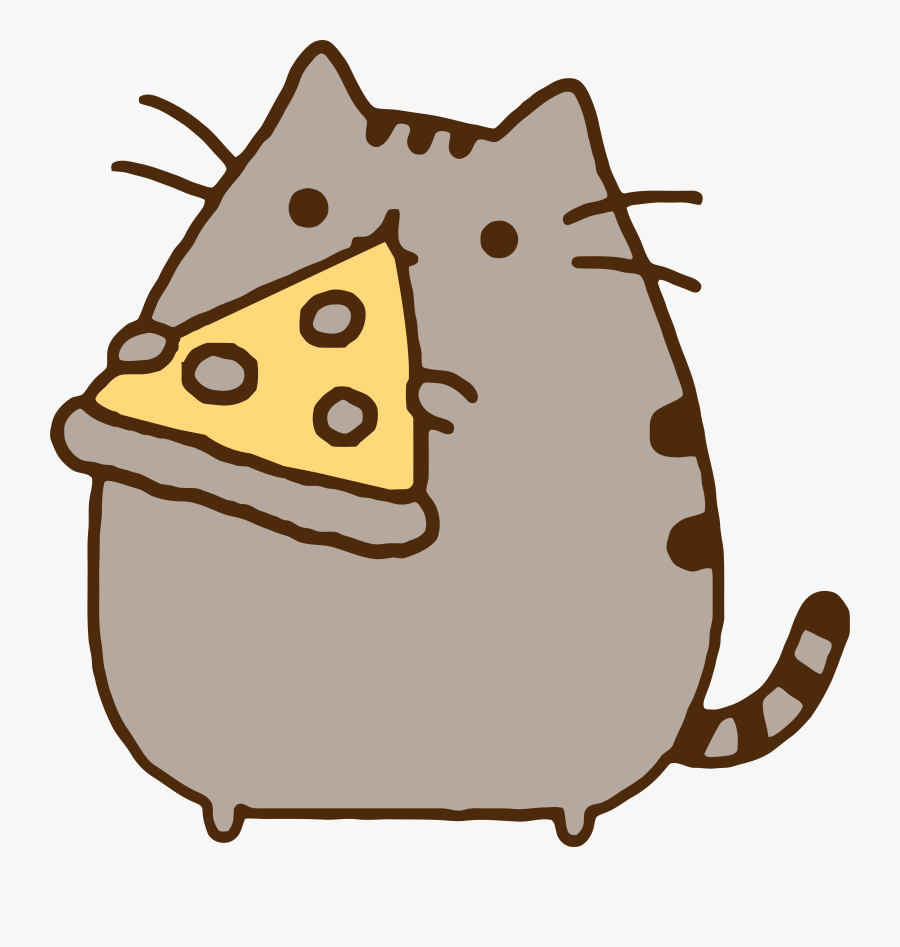 Clipart Cat Image - Pusheen Eating Pizza, Transparent Clipart