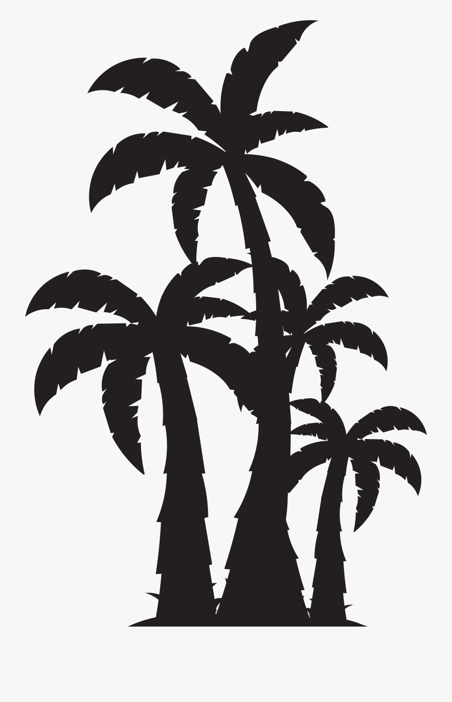 Palm Trees Silhouette At Getdrawings - Coconut Tree Silhouette Png, Transparent Clipart