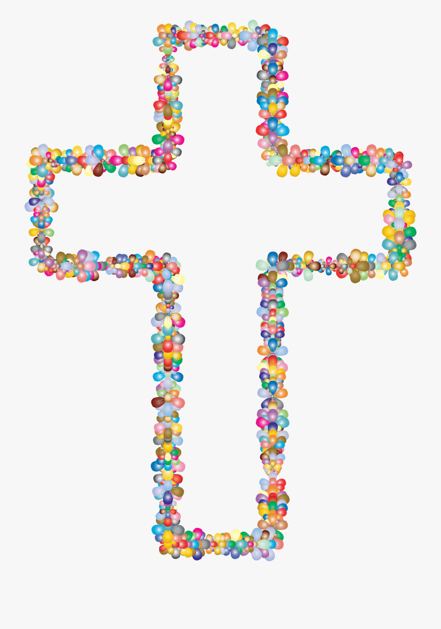 Banner Free Cross With Flowers Clipart - Flower Cross Clipart Png, Transparent Clipart