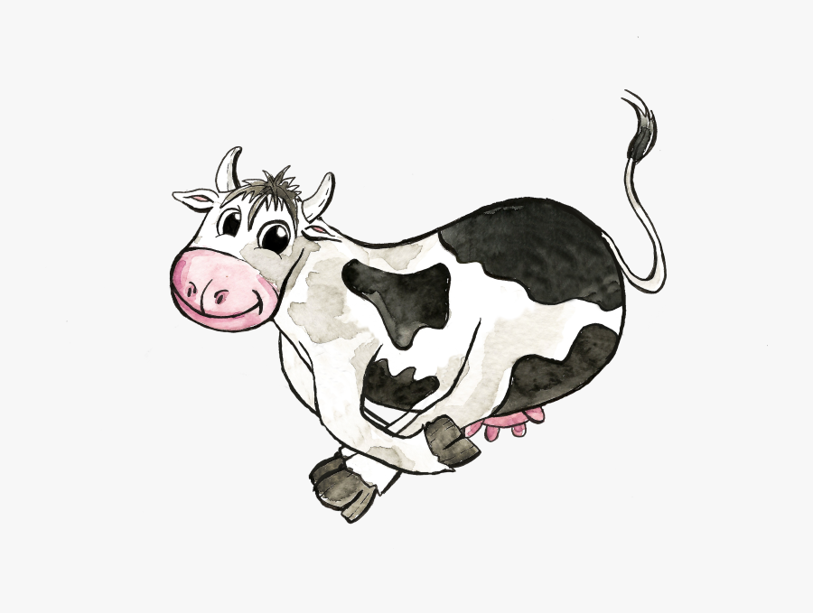 Cow Clipart Watercolor - Cartoon, Transparent Clipart