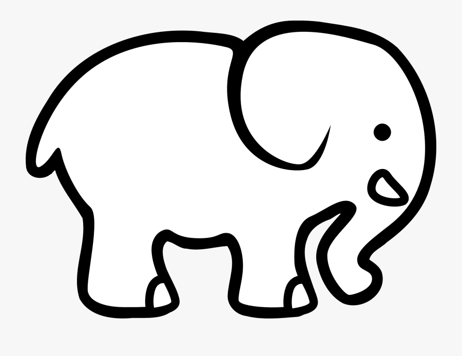 Elephant Clipart White - Elephant Outline, Transparent Clipart